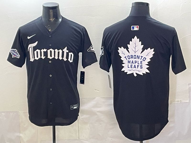Men 2026 Toronto Blue Jays Blank Black 5th generation Joint Name Nike MLB Jersey style 08->toronto blue jays->MLB Jersey